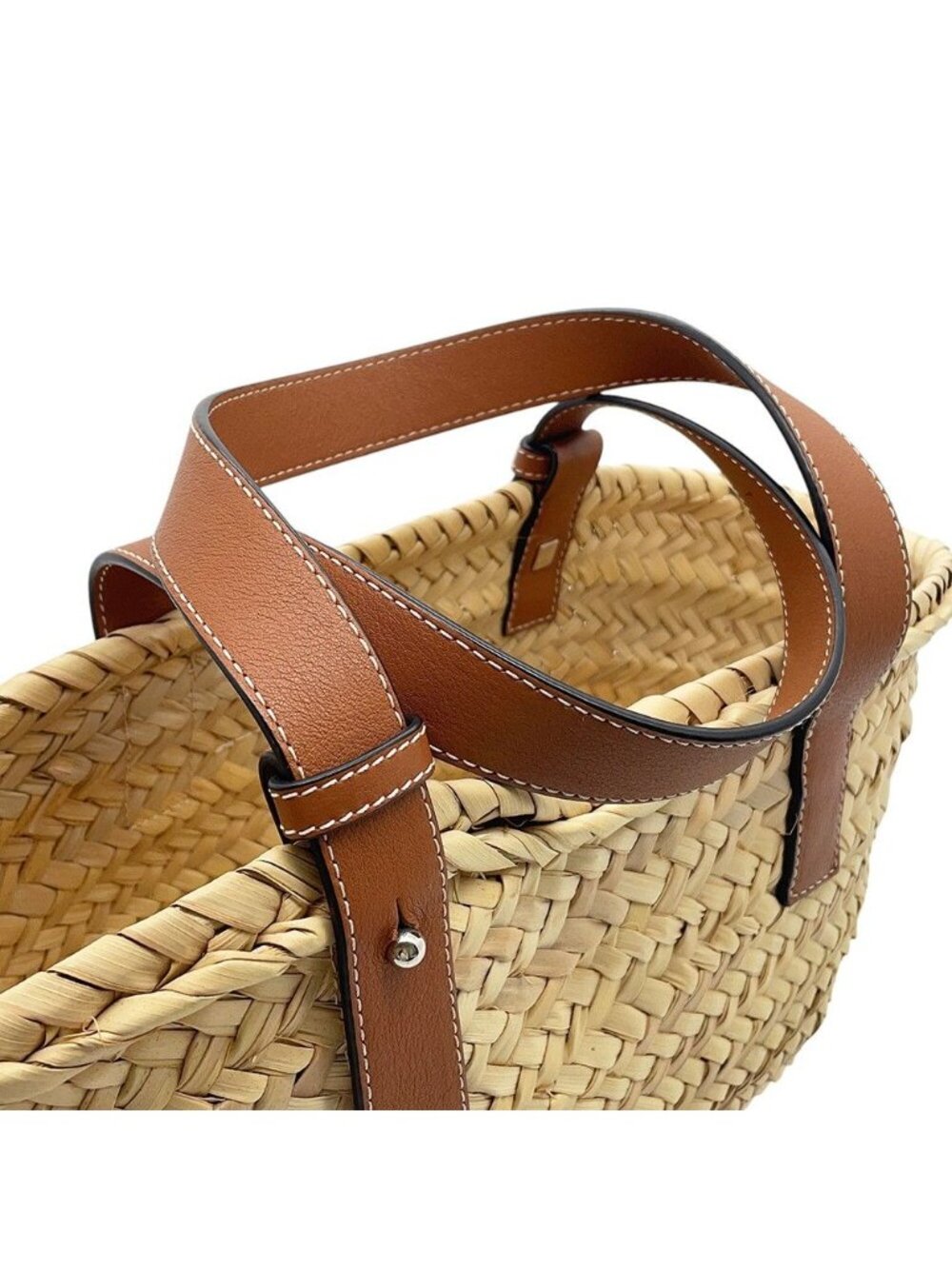 Loewe Handbag Basket Bag Small Raffia Leather - Picture 10 of 10
